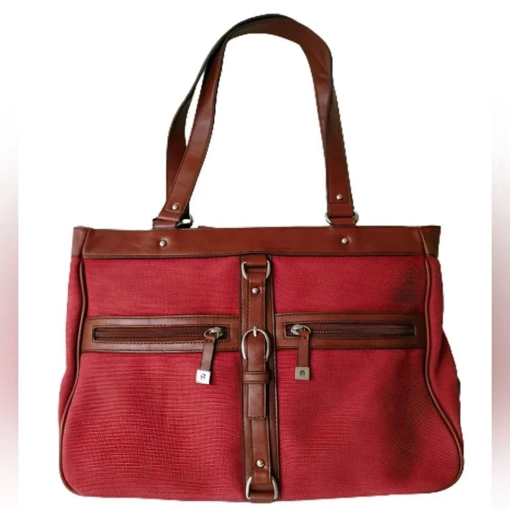 Etienne Aigner Shoulder Tote Purse Red & Brown
